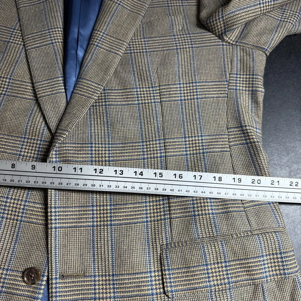 Samuelsohn‎ Super 100s Wool Plaid Blazer Jacket 42L SB Greenwhich